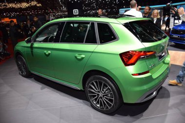 Cenevre, İsviçre - 05 Mart 2019: Skoda Kamiq 89.