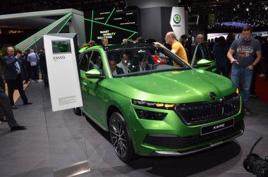 Cenevre, İsviçre - 05 Mart 2019: Skoda Kamiq 89.