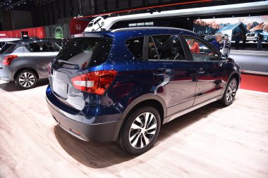 Cenevre, İsviçre - Mart 06, 2019: Suzuki Sx4 S-Cross 4x4 89 Gims