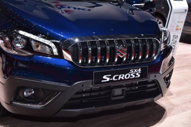 Cenevre, İsviçre - Mart 06, 2019: Suzuki Sx4 S-Cross 4x4 89 Gims