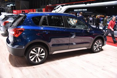 Cenevre, İsviçre - Mart 06, 2019: Suzuki Sx4 S-Cross 4x4 89 Gims
