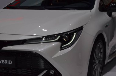 Cenevre, İsviçre - 05 Mart 2019: Toyota Corolla Touring Sports Hybrid 89.