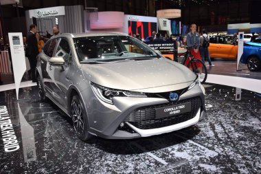 Cenevre, İsviçre - 05 Mart 2019: Toyota Corolla Trek Hybrid 89.