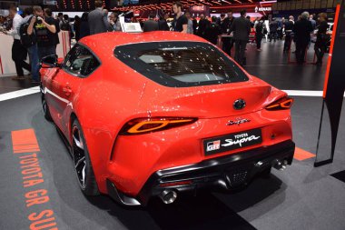 Cenevre, İsviçre - 06 Mart 2019: 89. Gims 'de Toyota Supra Gr
