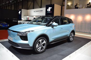 Cenevre, İsviçre - 04 Mart 2019: 89. Gims 'de Aiways U5