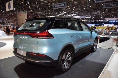 Cenevre, İsviçre - 04 Mart 2019: 89. Gims 'de Aiways U5