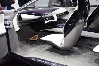 Cenevre, İsviçre - 05 Mart 2019: Nissan Imq e-power Concept at 89 Gims