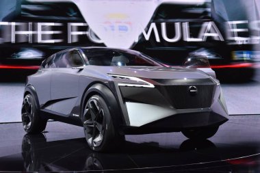 Cenevre, İsviçre - 05 Mart 2019: Nissan Imq e-power Concept at 89 Gims