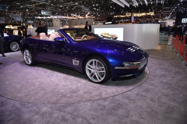 Geneva, Switzerland - March 06, 2019: Touring Superleggera Sciadipersia at 89th GIMS