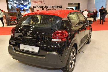 Sofya, Bulgaristan - 15 Ekim 2019: Sofya Motor Fuarında Citroen C3