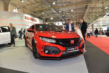 Sofya, Bulgaristan - 14 Ekim 2019: Sofya Motor Fuarında Honda R Tipi
