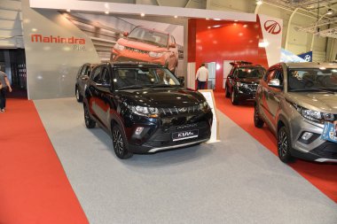 Sofya, Bulgaristan - 14 Ekim 2019: Mahindra Kuv100 Sofya Motor Fuarında