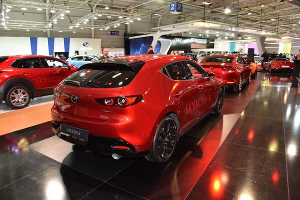 Sofia, Bulgaria - 11 octombrie 2019: Mazda 3 Skyactive Hatch la Salonul Auto de la Sofia — Fotografie, imagine de stoc