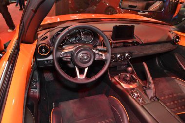 Sofya, Bulgaristan - 15 Ekim 2019: Mazda Mx-5 Sofya Motor Fuarında