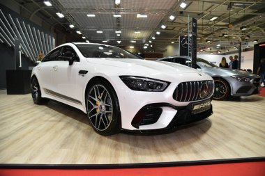 Sofya, Bulgaristan - 11 Ekim 2019: Mercedes-Benz Amg Gt 63 S Sofya Motor Fuarında