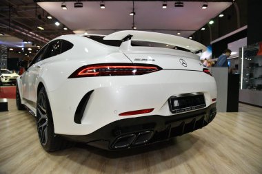 Sofya, Bulgaristan - 11 Ekim 2019: Mercedes-Benz Amg Gt 63 S Sofya Motor Fuarında