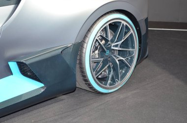 Paris, Fransa - 03 Ekim 2018: Paris Motor Fuarında Bugatti Divo