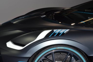 Paris, Fransa - 03 Ekim 2018: Paris Motor Fuarında Bugatti Divo