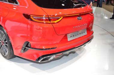 Paris, Fransa - 02 Ekim 2018: Kia Paris Motor Fuarına Devam Et