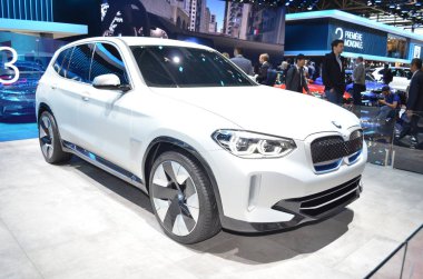 Paris, Fransa - 03 Ekim 2018: Bmw ix3 Paris Motor Fuarı Konsepti