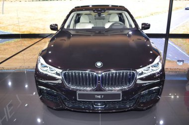 Paris, Fransa - 02 Ekim 2018: Bmw The 7 at Paris Motor Show