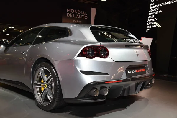 Paris, France - October 02, 2018: Ferrari GTC4 Lusso at Paris Motor Show — Stock Photo, Image