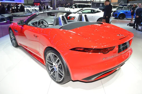 Paris, France - October 03, 2018: Jaguar F-type Cabriolet на Paris Motor Show — стокове фото