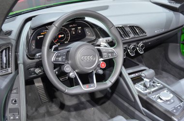 Cenevre, İsviçre, Mart 06-2018: Audi R8 V10 artı Gims