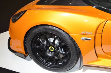 Paris, Fransa - 03 Ekim 2018: Lotus Exige 410 Spor Paris Motor Show