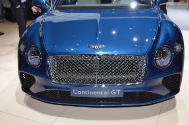 Cenevre, İsviçre, Mart 06-2018: Bentley Continental Gt at Gims