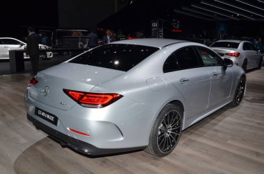 Paris, Fransa - 03 Ekim 2018: Mercedes-Benz Cls 400 d 4matic at Paris Motor Show