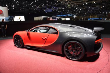 Cenevre, İsviçre, Mart 07-2018: Bugatti Chiron Spor