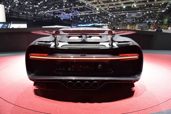 Genebra, Suíça, março 07-2018: Bugatti Chiron Sport na GIMS — Fotografia de Stock