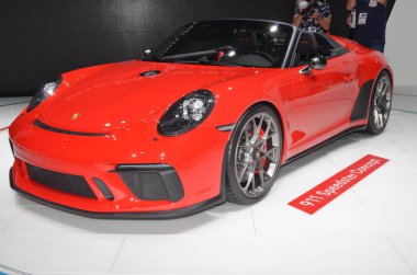 Paris, Fransa - 02 Ekim 2018: Porsche 911 Speedster Concept at Paris Motor Show