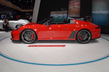 Paris, Fransa - 02 Ekim 2018: Porsche 911 Speedster Concept at Paris Motor Show