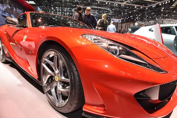 Genebra, Suíça, março 07-2018: Ferrari 812 Superfast na GIMS — Fotografia de Stock