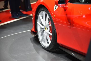 Cenevre, İsviçre, Mart 07-2018: Ferrari 488 Pista at Gims
