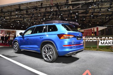Paris, Fransa - Ekim 03, 2018: Skoda Kodiaq Rs, Paris Motor Fuarı