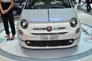 Cenevre, İsviçre, Mart 07-2018: Fiat 500 Collezione at Gims