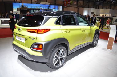 Cenevre, İsviçre, Mart 07-2018: Gims 'de Hyundai Kona