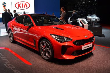 Cenevre, İsviçre, Mart 07-2018: Kia Stinger Gt at Gims