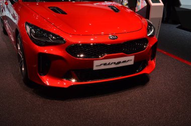 Cenevre, İsviçre, Mart 07-2018: Kia Stinger Gt at Gims