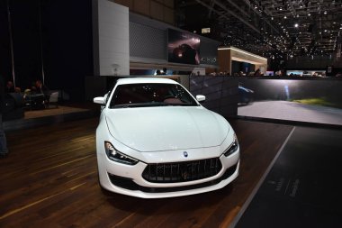 Cenevre, İsviçre, Mart 06-2018: Gims 'te Maserati Ghibli Sq4