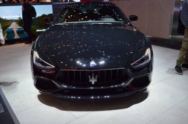 Cenevre, İsviçre, Mart 06-2018: Gims 'te Maserati Ghibli Sq4