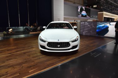 Cenevre, İsviçre, Mart 06-2018: Gims 'te Maserati Ghibli Sq4