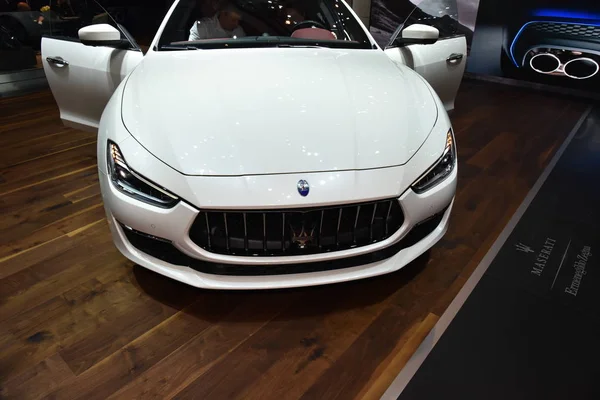 Женева, Швейцария, 06-2018: Maserati Ghibli SQ4 на выставке GIMS — стоковое фото