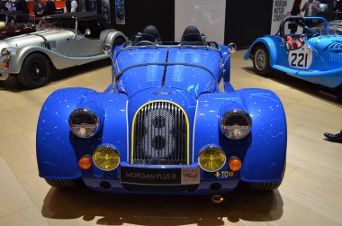 Cenevre, İsviçre, Mart 06-2018: Morgan Plus 8 at Gims