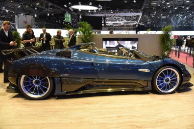 Cenevre, İsviçre, Mart 06-2018: Pagani Zonda Hp Barchetta at Gims
