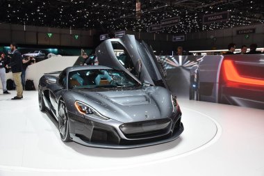 Cenevre, İsviçre, Mart 06-2018: Rimac C Two at Gims