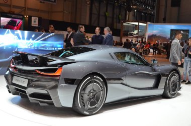 Cenevre, İsviçre, Mart 06-2018: Rimac C Two at Gims